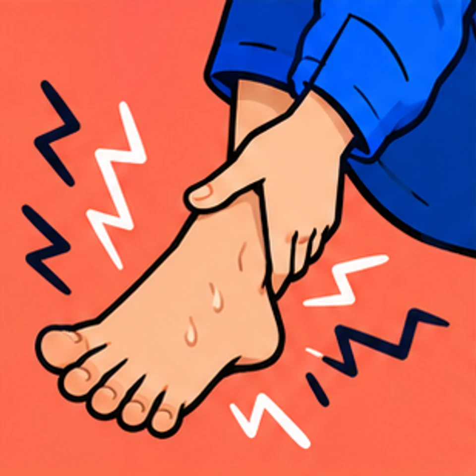 Symbolic comic illustration: Transient pressure-related paresthesia.