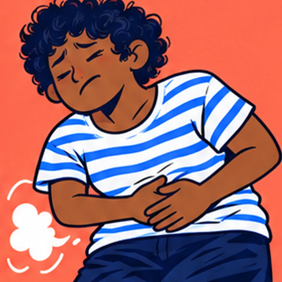 Symbolische Comic-Illustration: Laktoseintoleranz.