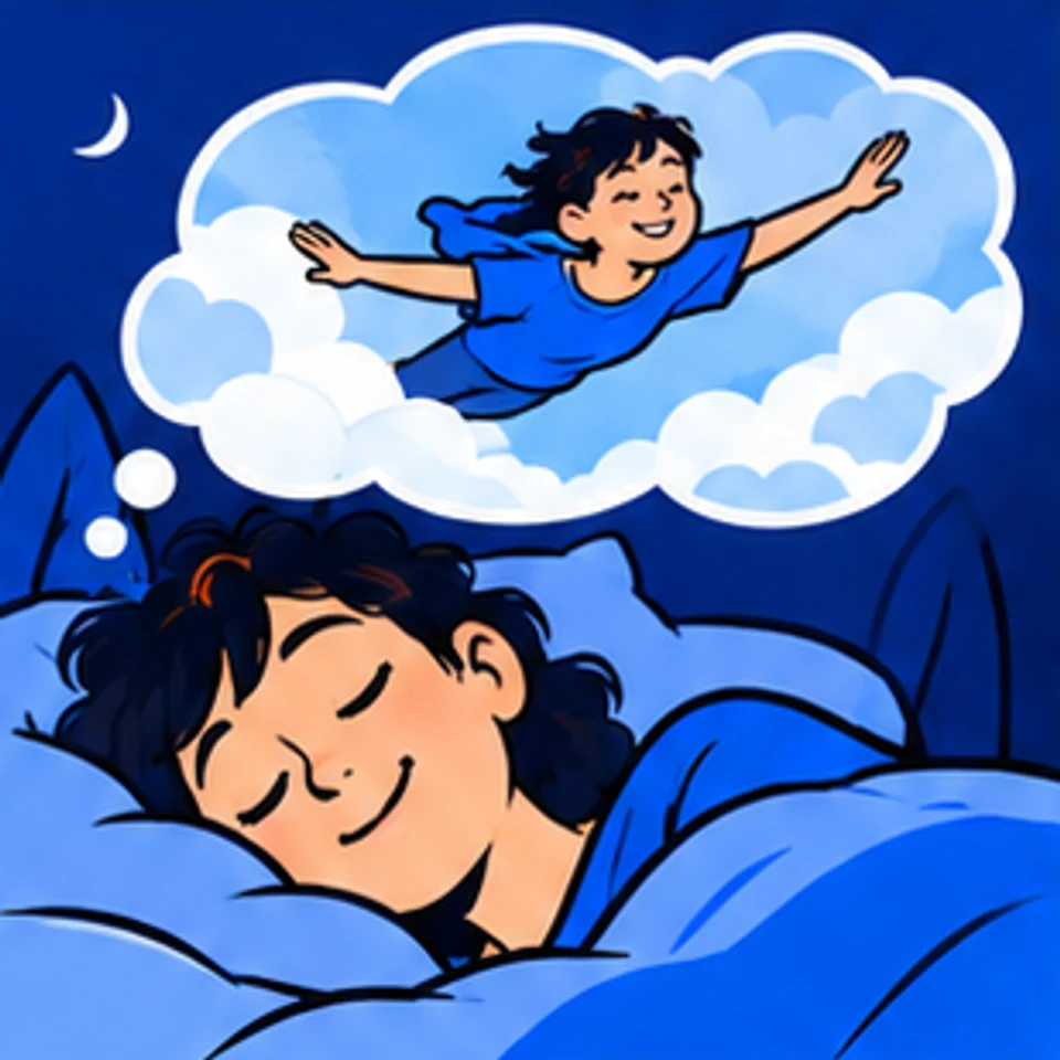 Symbolische Comic-Illustration: Der klare Traum.