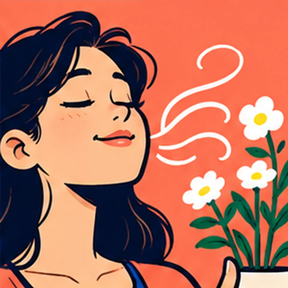 Symbolische Comic-Illustration: Geruchsadaptation.
