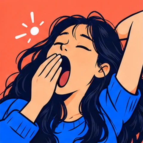 رسم رمزي بأسلوب القصص المصورة: التثاؤب.